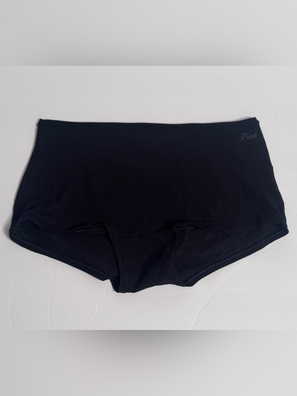 PINK Victoria's Secret Black Cotton Boyshort Panty Size Large